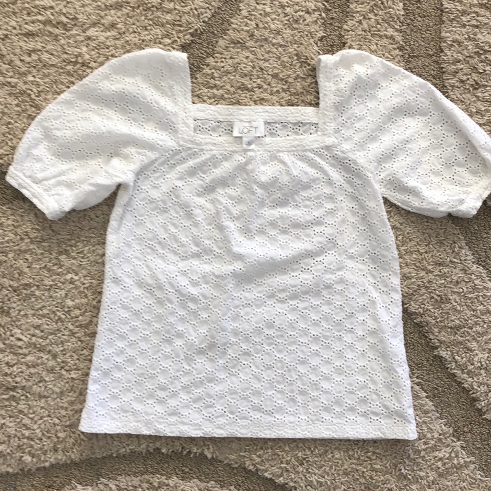 Loft white top size 6.